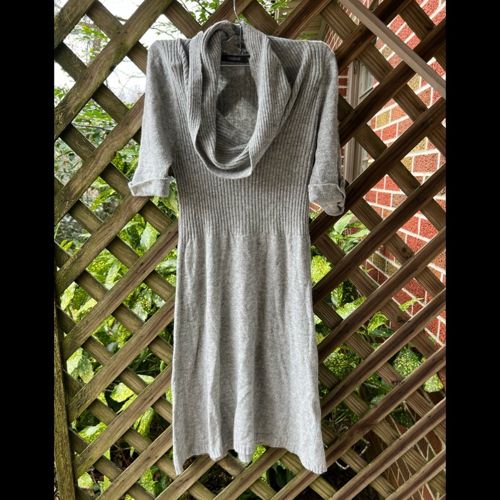 Gray sweater dress
